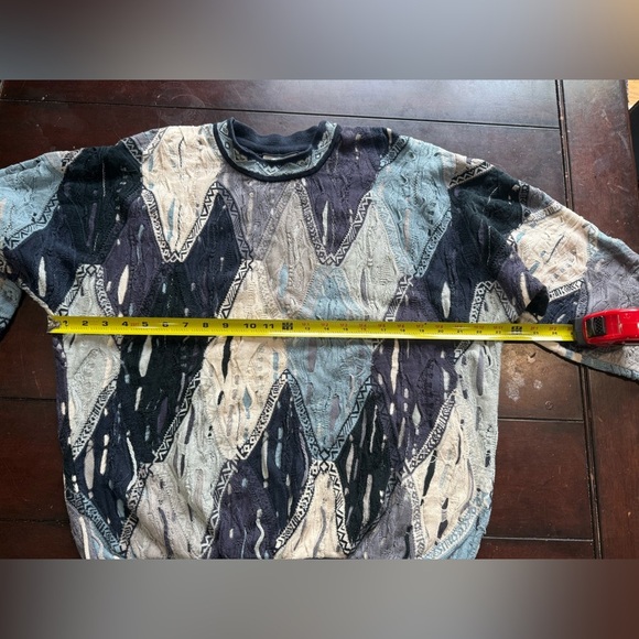 Vintage COOGI Australia 3D Knit Sweater Multicolor Geometric Textured Pullover M - Picture 4 of 6